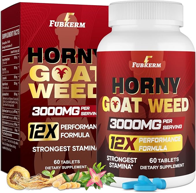 Hornygoatweed Men's 12-in-1 Goat Weed Maximum Strength Male Enhancement Supplement