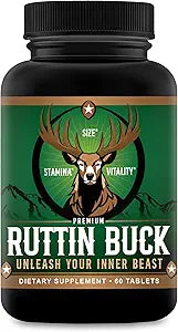 Ruttin Buck - Male Size Enhancement Pills - Boosts Endurance, Performance, Drive, and Energy - Quickly Increases Inches - 4-6 Inches (Approx. 10.1cm) Gain- 60 Tablets