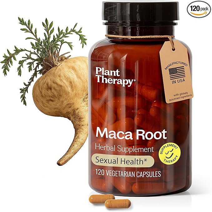 Plant Therapy Maca Root Capsules Made in the USA for a 4-month supply to support sexual health