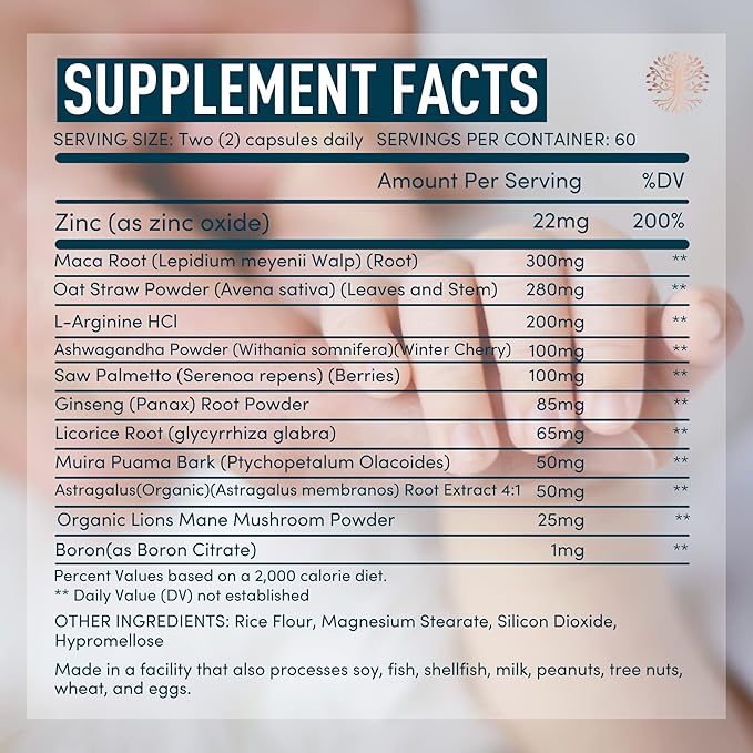 Male Reproductive Supplement with Maca Root - Men's Healthy Pregnancy Prenatal Vitamins plus Natural Extracts