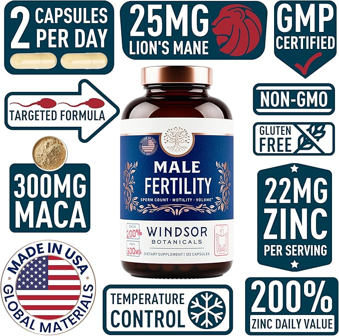 Male Reproductive Supplement with Maca Root - Men's Healthy Pregnancy Prenatal Vitamins plus Natural Extracts