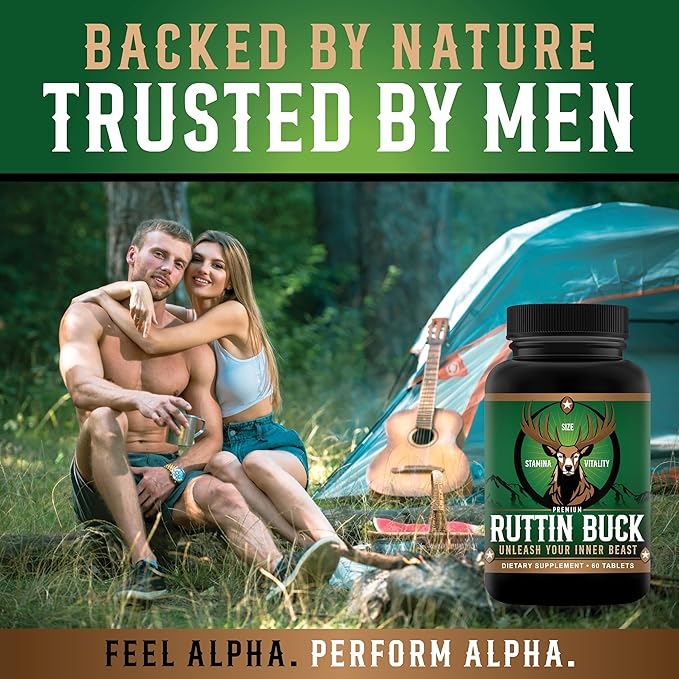 Ruttin Buck - Male Size Enhancement Pills - Boosts Endurance, Performance, Drive, and Energy - Quickly Increases Inches - 4-6 Inches (Approx. 10.1cm) Gain- 60 Tablets