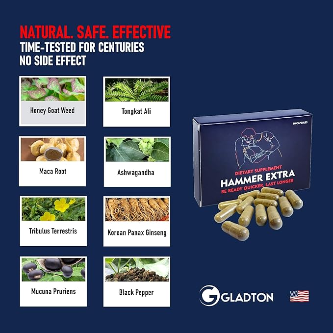 Hammer Extra Herbal Supplement for Men.10 capsules