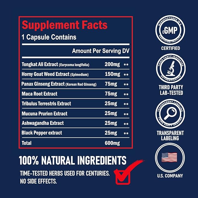 Hammer Extra Herbal Supplement for Men.10 capsules